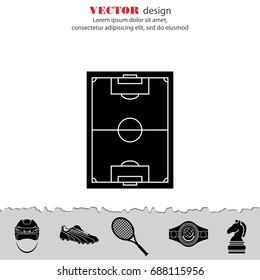 Scheme of the football field. Football field icon
