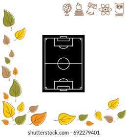 Scheme of the football field. Football field icon