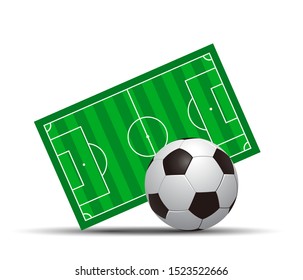 Scheme of the football field with a soccer ball - stock vector