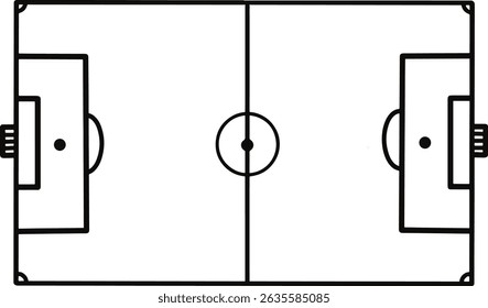 Scheme of the football field, soccer field, Soccer Field Layout Illustration, Minimalist Football Field Vector