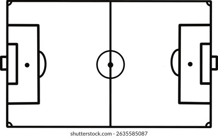 Scheme of the football field, soccer field, Soccer Field Layout Illustration, Minimalist Football Field Vector