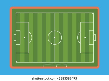 Scheme of the football field, soccer field. marking of football field, soccer field. vector textures