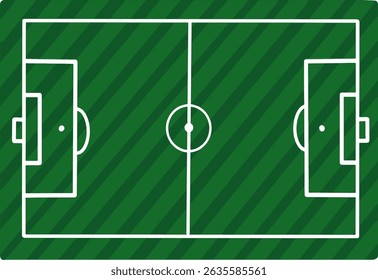 Scheme of the green grass football field, soccer field, Soccer Field Layout Illustration, Minimalist Football Field Vector