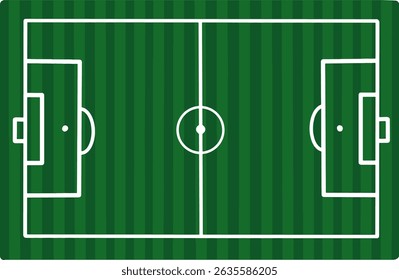 Scheme of the green grass football field, soccer field, Soccer Field Layout Illustration, Minimalist Football Field Vector