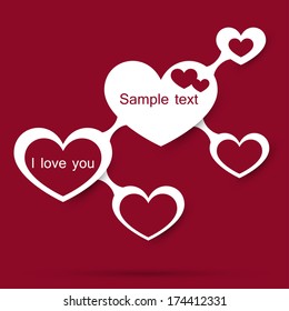 Scheme with hearts for Valentine's Day. Vector  illustration 