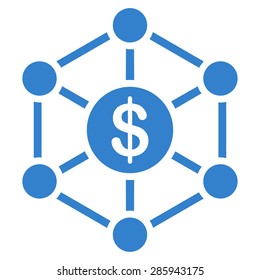 Scheme icon from Business Bicolor Set. This flat vector symbol uses cobalt color, rounded angles, and isolated on a white background.