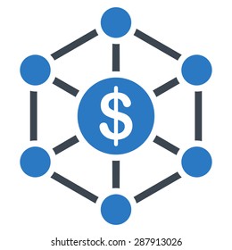 Scheme icon from Business Bicolor Set. This flat vector symbol uses smooth blue colors, rounded angles, and isolated on a white background.