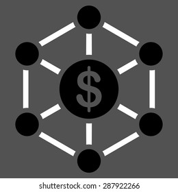 Scheme icon from Business Bicolor Set. This flat vector symbol uses black and white colors, rounded angles, and isolated on a gray background.