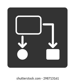 Scheme icon from Commerce Buttons OverColor Set. Vector style is white and gray colors, flat square rounded button, white background.