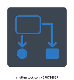 Scheme icon from Commerce Buttons OverColor Set. Vector style is smooth blue colors, flat square rounded button, white background.