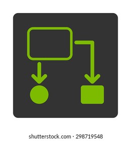 Scheme icon from Commerce Buttons OverColor Set. Vector style is eco green and gray colors, flat square rounded button, white background.