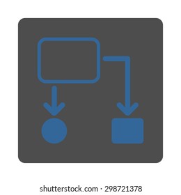 Scheme icon from Commerce Buttons OverColor Set. Vector style is cobalt and gray colors, flat square rounded button.