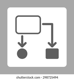 Scheme icon from Commerce Buttons OverColor Set. Vector style is dark gray and white colors, flat square rounded button, silver background.