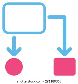 Scheme icon from Commerce Set. Vector style: bicolor flat symbol, pink and blue colors, rounded angles, white background.