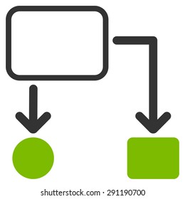 Scheme icon from Commerce Set. Vector style: bicolor flat symbol, eco green and gray colors, rounded angles, white background.