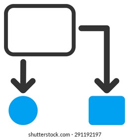 Scheme icon from Commerce Set. Vector style: bicolor flat symbol, blue and gray colors, rounded angles, white background.