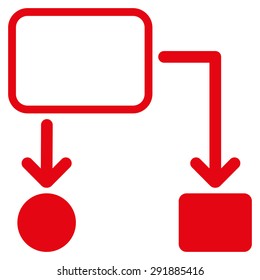 Scheme icon from Commerce Set. Vector style: flat symbol, red color, rounded angles, white background.