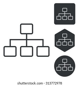 Scheme icon set, monochrome, isolated on white