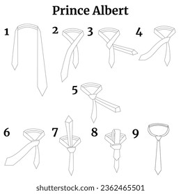 Scheme, infographics, step-by-step instructions for tying a tie. Vector illustration