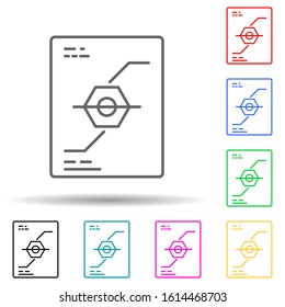 scheme multi color style icon. Simple thin line, outline vector of manufacturing icons for ui and ux, website or mobile application