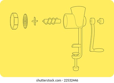 a scheme of old meat chopper