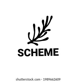 , en su nombre original para "esquema". logotipo clásico con ilustraciones de imágenes rosarias con marcas decorativas ultraudaces e ilustraciones de imágenes llamativas