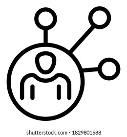 Scheme people reliability icon. Outline scheme people reliability vector icon for web design isolated on white background