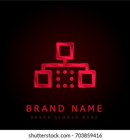 Scheme red chromium metallic logo