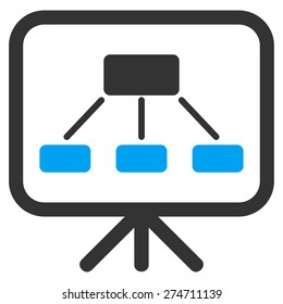 Scheme screen icon. This isolated flat symbol uses modern corporation light blue and gray colors.