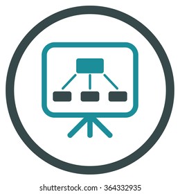 Scheme Screen vector icon. Style is bicolor flat circled symbol, soft blue colors, rounded angles, white background.