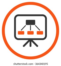 Scheme Screen vector icon. Style is bicolor flat circled symbol, orange and gray colors, rounded angles, white background.