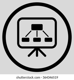 Scheme Screen vector icon. Style is flat circled symbol, black color, rounded angles, light gray background.