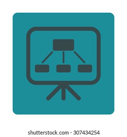Scheme Screen vector icon. This flat rounded square button uses soft blue colors and isolated on a white background.