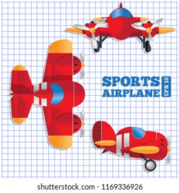 Scheme of a sports aircraft. Vector illustration.