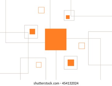 The scheme, square on the a white background. Geometric background in minimalist style.