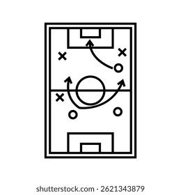 Scheme of strategy, tactics of a football game. Marketing strategy plan, business. Football team training.
Vector illustration