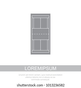 The scheme of a tennis court. Tennis court icon