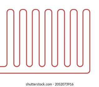 Scheme Underfloor heating system house heater. Floor heat vector top view