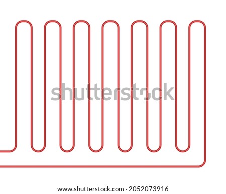 Scheme Underfloor heating system house heater. Floor heat vector top view