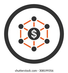 Scheme vector icon. This flat rounded symbol uses orange and gray colors and isolated on a white background.