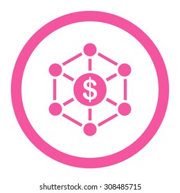 Scheme vector icon. This flat rounded symbol uses pink color and isolated on a white background.