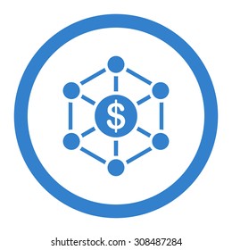 Scheme vector icon. This flat rounded symbol uses cobalt color and isolated on a white background.