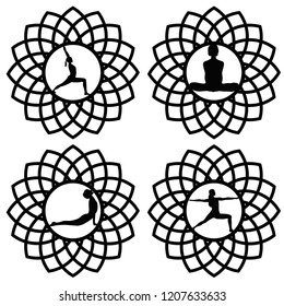 scheme with women doing yoga for laser cutting