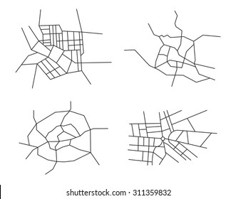 schemes of the cities - vector set