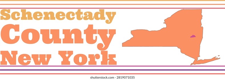 Schenectady County New York Highlighted on State Map