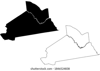 Schenectady County, New York State (U.S. county, United States of America, USA, U.S., US) map vector illustration, scribble sketch Schenectady map