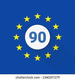 Schengen calculator 90 days Adaptive icon Material Design illustration