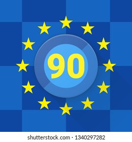 Schengen calculator 90 days Adaptive icon Material Design illustration