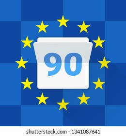 Schengen calculator 90 days Adaptive icon Material Design illustration
