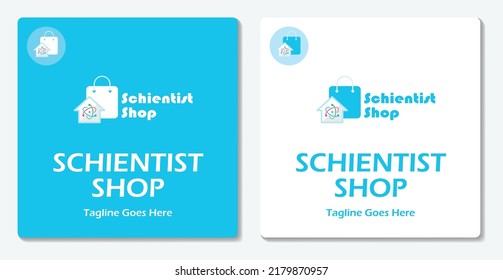 Schientist Science Shop Logo Icon Simple Vektor Flat Design